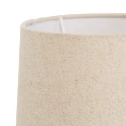 Lampe en porcelaine et lin h33cm beige - visionnary