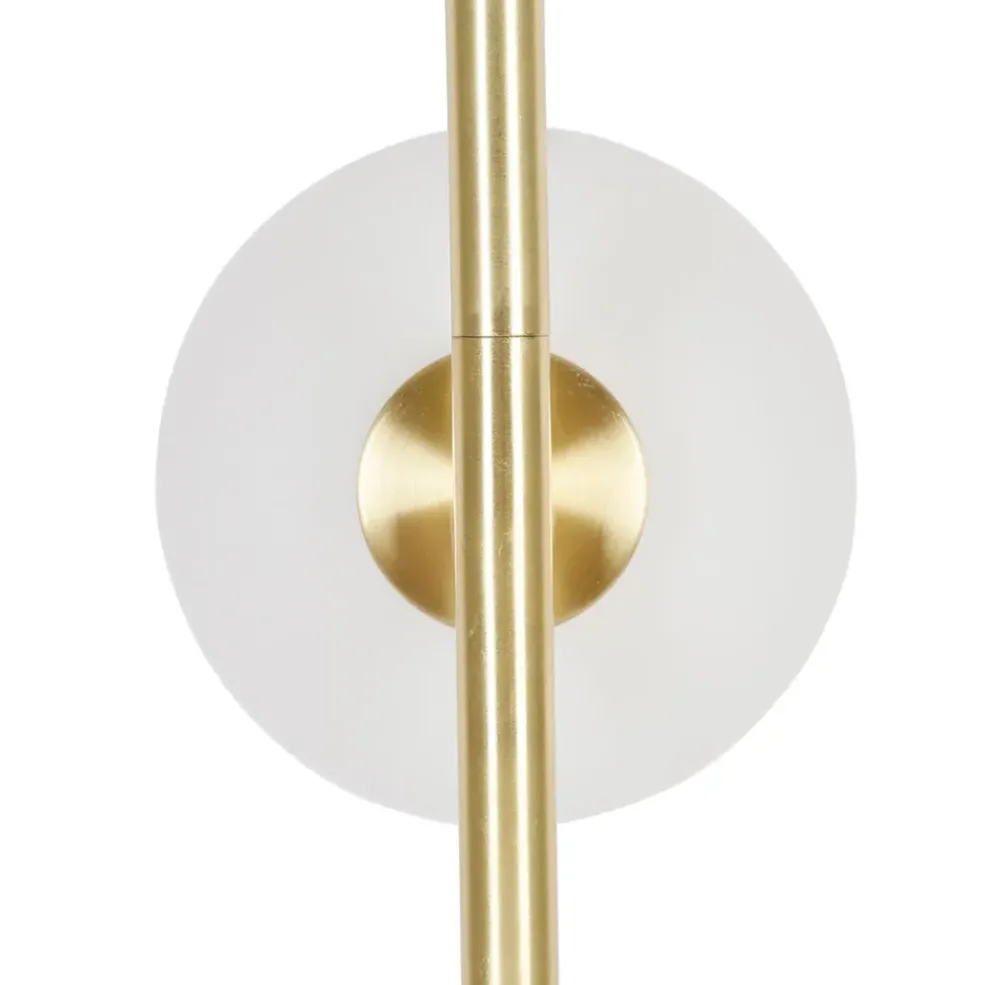 Lampe 2 globes en verre opaline doré - edmond