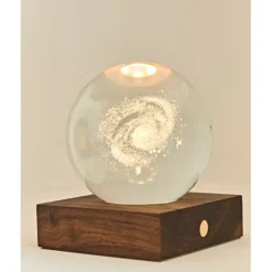 Lampe boule de cristal 3D galaxie