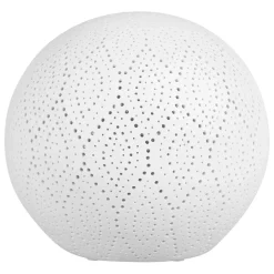 Lampe boule dentelle blanche en porcelaine