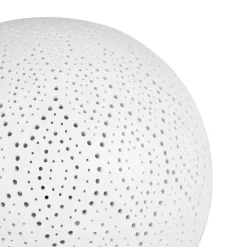 Lampe boule dentelle blanche en porcelaine