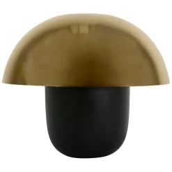 Lampe champignon en fer h35cm noir et doré - Champart