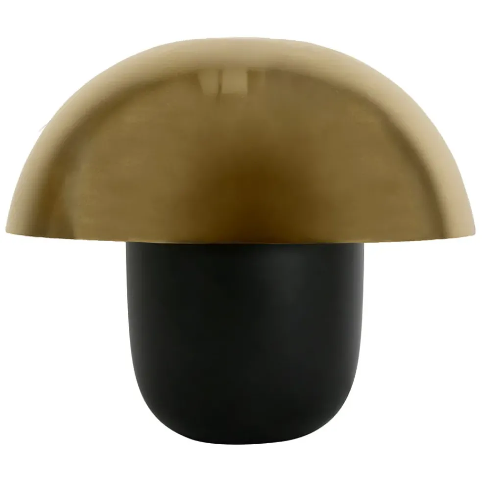 Lampe champignon en fer h35cm noir et doré - Champart