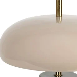 Lampe champignon en fer émeraude et écru h40cm - Arty