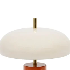 Lampe champignon en fer orange d30xh40cm - Arty