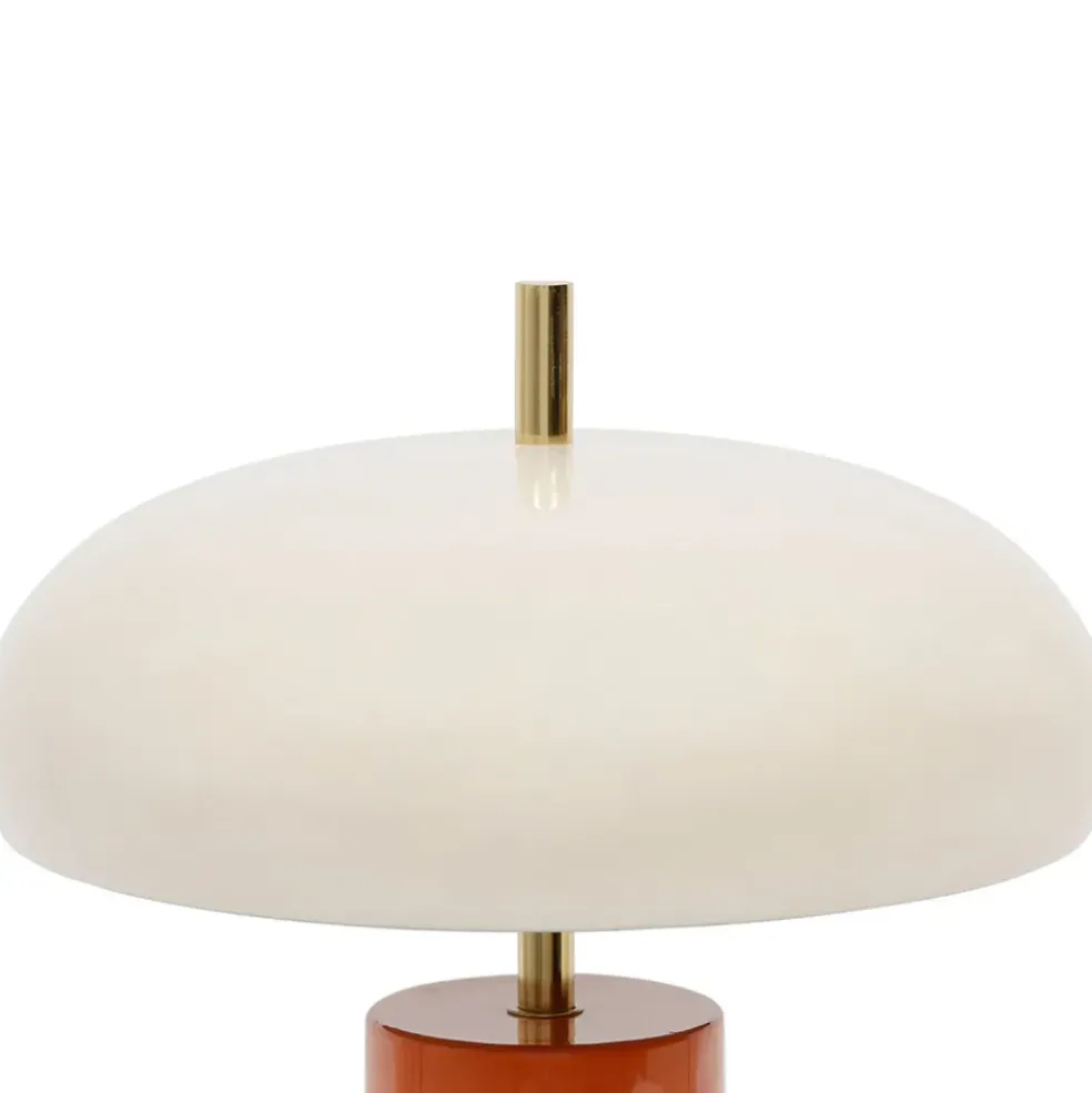 Lampe champignon en fer orange d30xh40cm - Arty