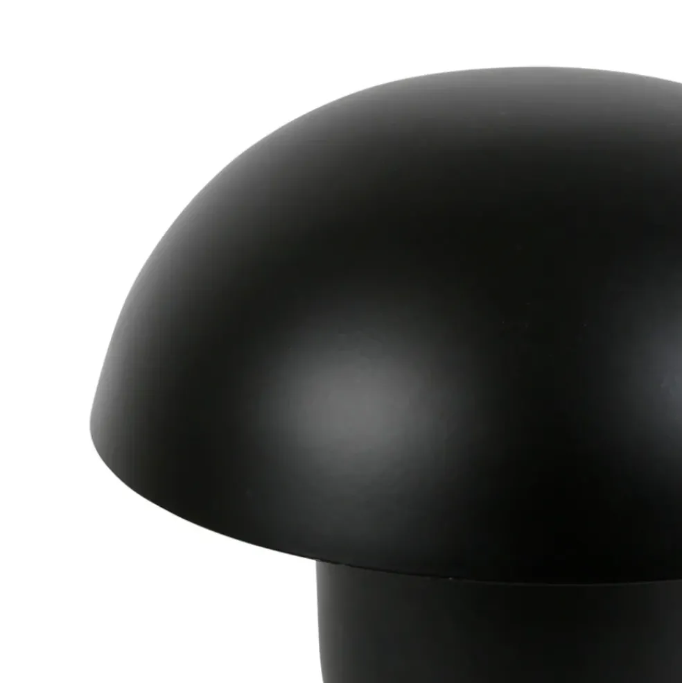 Lampe champignon fer h25cm ambiance noir mat - Champart