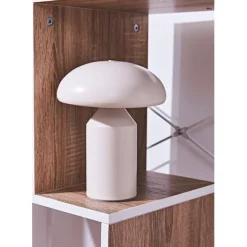 Lampe champignon tactile en fer blanc h23cm - Arty