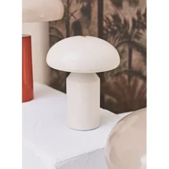 Lampe champignon tactile en fer blanc h23cm - Arty
