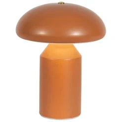 Lampe champignon tactile en fer terracotta h23cm - Arty