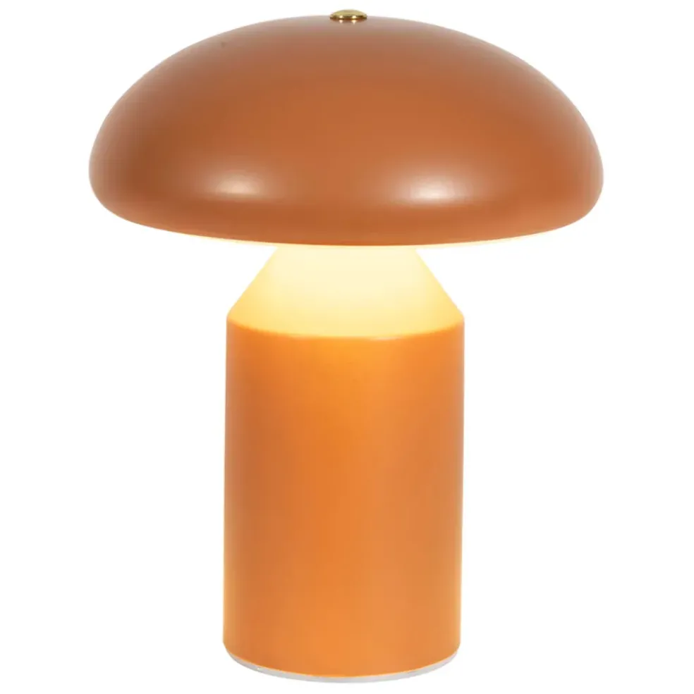 Lampe champignon tactile en fer terracotta h23cm - Arty