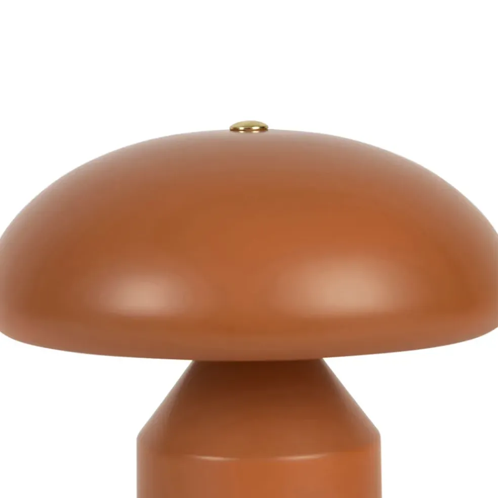 Lampe champignon tactile en fer terracotta h23cm - Arty