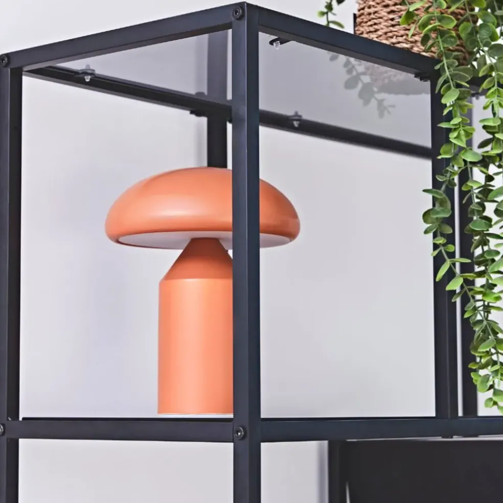 Lampe champignon tactile en fer terracotta h23cm - Arty