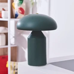 Lampe champignon tactile en fer vert h23cm - Arty