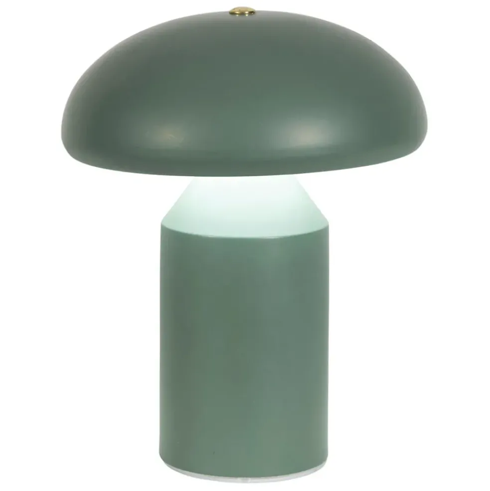 Lampe champignon tactile en fer vert h23cm - Arty