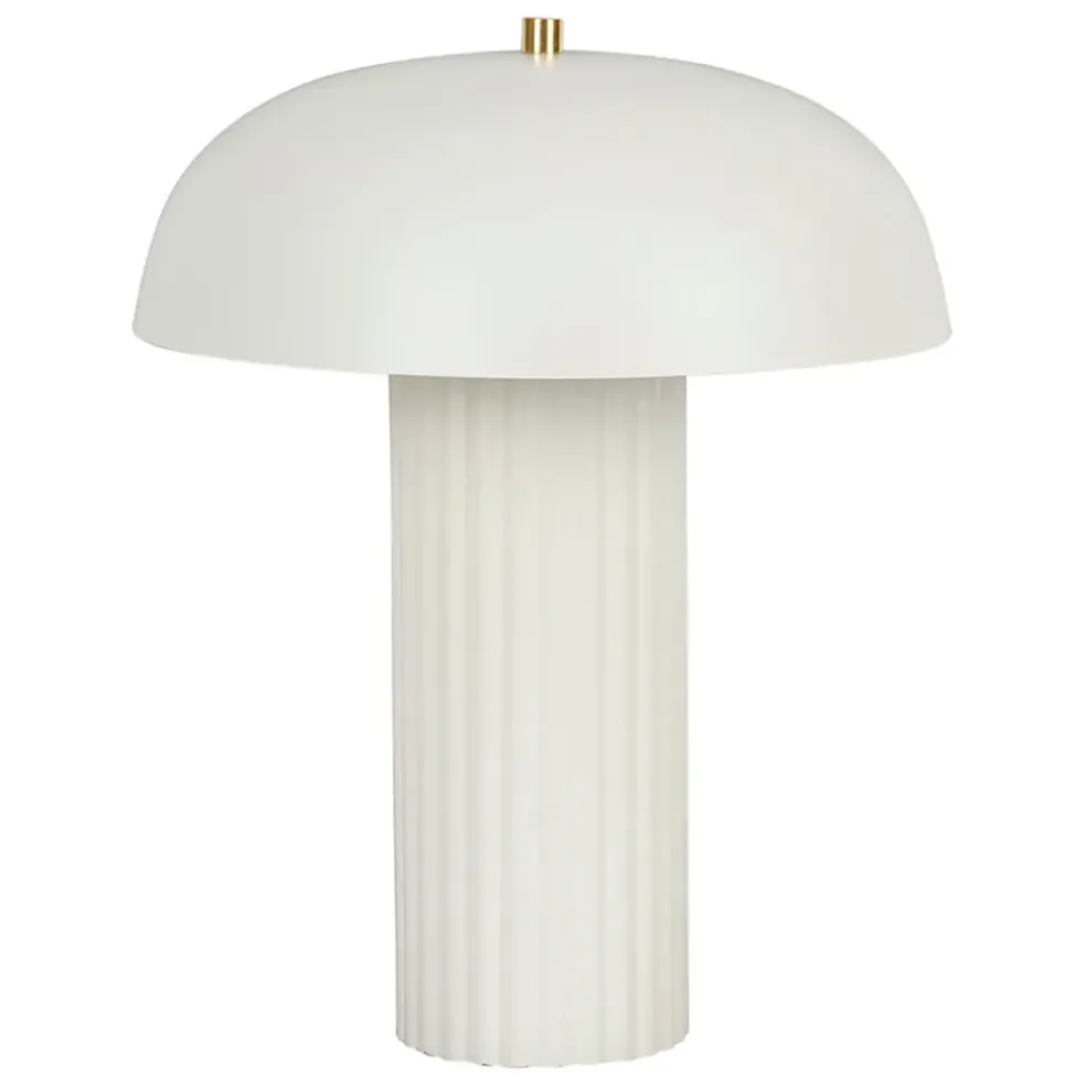 Lampe champignon vintage en fer h38cm blanc - Arty
