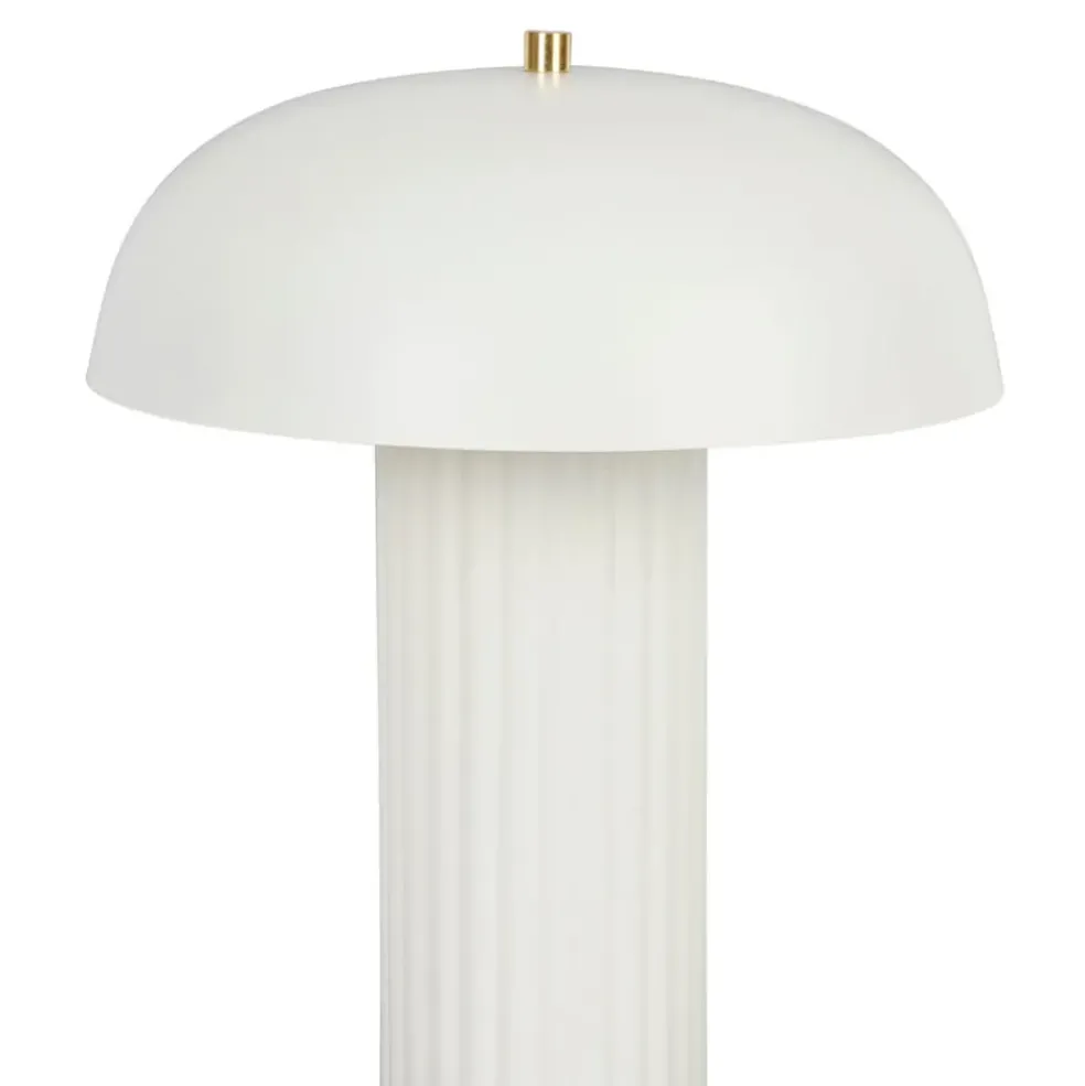 Lampe champignon vintage en fer h38cm blanc - Arty