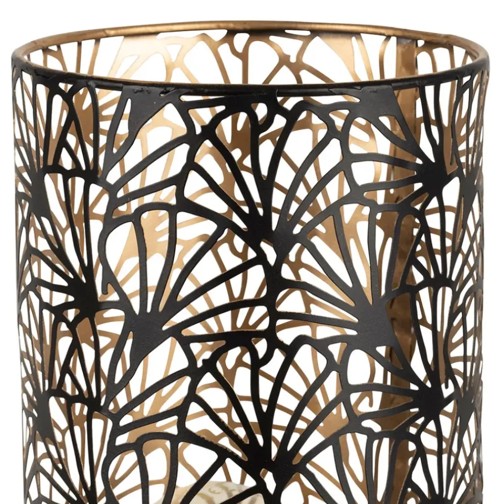Lampe cylindre en fer h36cm noir et doré - flaural