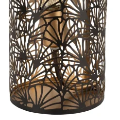 Lampe cylindre en fer h36cm noir et doré - flaural