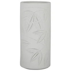Lampe cylindre en porcelaine h24cm blanc - palmea