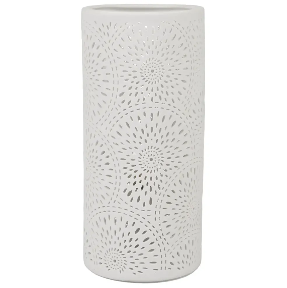 Lampe cylindre rosace Blanc en Porcelaine