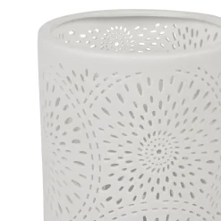 Lampe cylindre rosace Blanc en Porcelaine