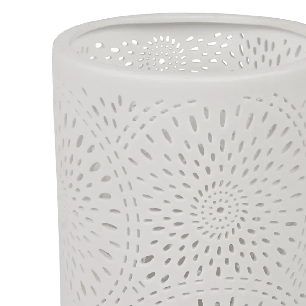Lampe cylindre rosace Blanc en Porcelaine