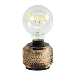 Lampe Dream en verre ambre à piles h17cm - Vaness