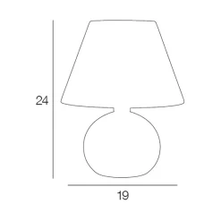 Lampe en bois et coton h24cm blanc - rondo