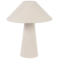 Lampe en coton et fer blanc cassé h46cm - Calypsa