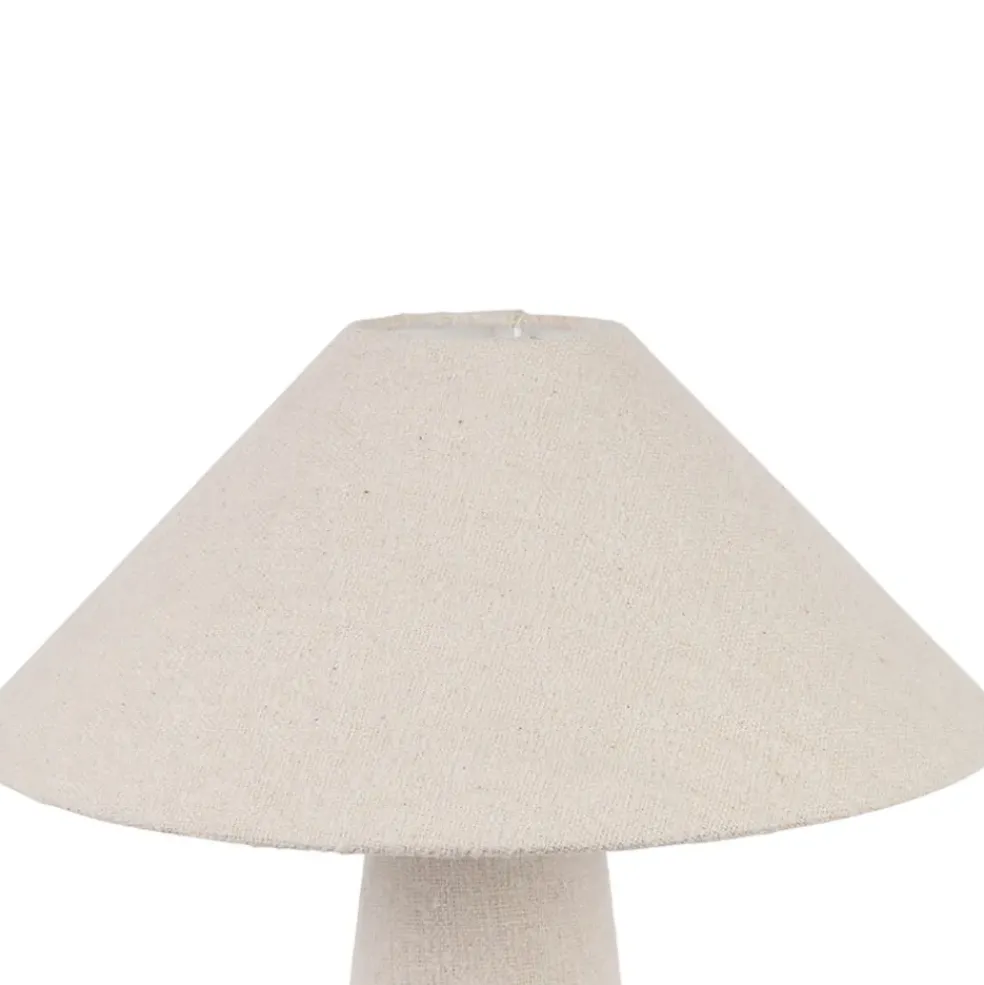 Lampe en coton et fer blanc cassé h46cm - Calypsa