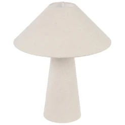 Lampe en coton et fer blanc cassé h46cm - Calypsa