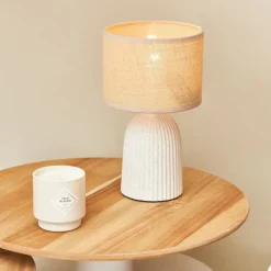 Lampe en céramique écru h28cm - Essencia