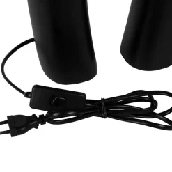 Lampe en céramique ecru et coton noir h45cm - Organic