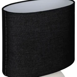 Lampe en céramique et coton ecru et noir h34.5cm - Organic
