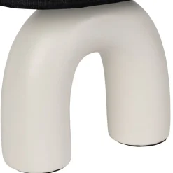 Lampe en céramique et coton ecru et noir h34.5cm - Organic