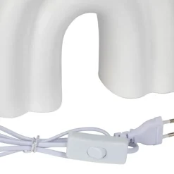 Lampe en céramique et coton ecru h32cm - Organic