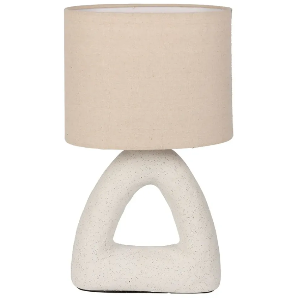 Lampe en céramique et coton blanc h38cm - Organic
