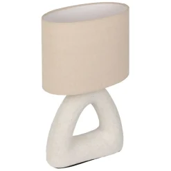 Lampe en céramique et coton blanc h38cm - Organic