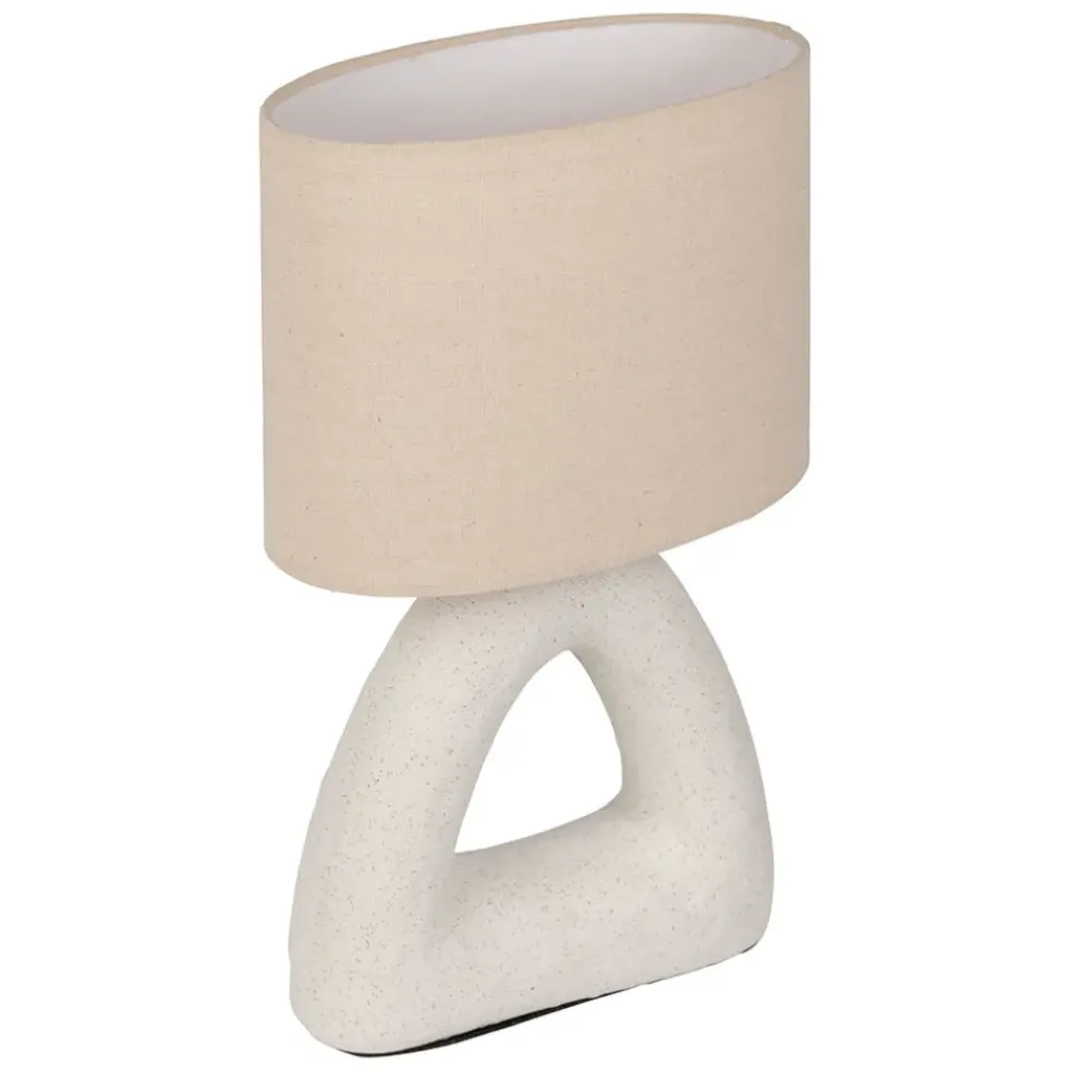 Lampe en céramique et coton blanc h38cm - Organic