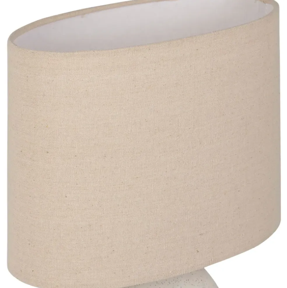 Lampe en céramique et coton blanc h38cm - Organic