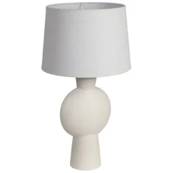 Lampe en céramique et lin écru h52cm - Klosen