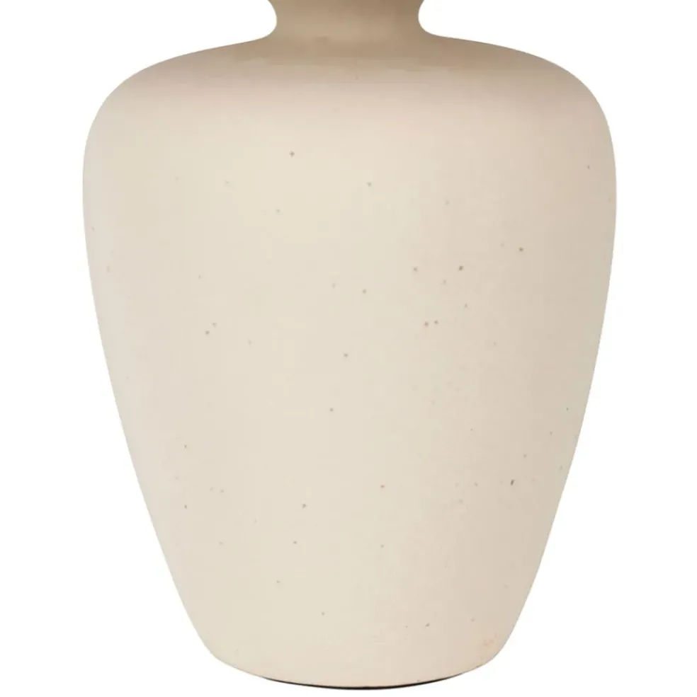 Lampe en céramique et lin écru h40cm - Greeka