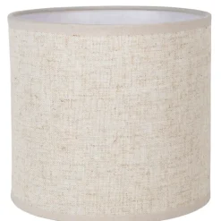 Lampe en céramique et lin noir et écru h35cm - Eterra