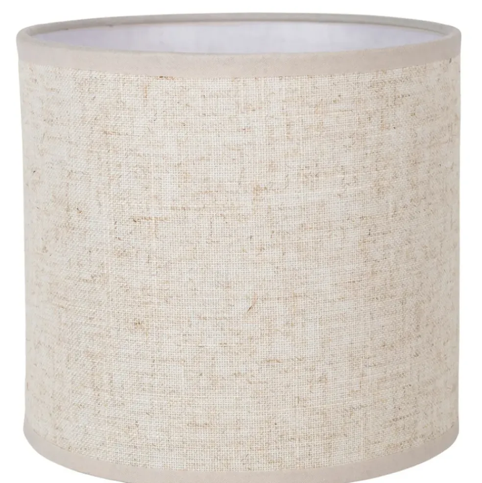 Lampe en céramique et lin noir et écru h35cm - Eterra