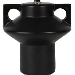 Lampe en céramique et lin noir et écru h35cm - Eterra