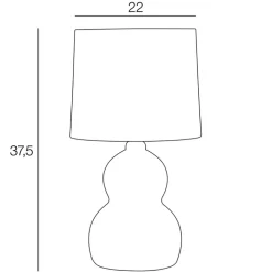 Lampe en céramique et lin terracotta h38.5cm - Dryade