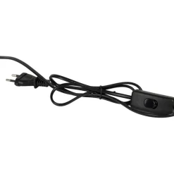 Lampe en céramique et lin noir et écru h26cm - Minimal