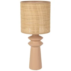 Lampe en céramique et papier naturel et nude h44cm - Opale