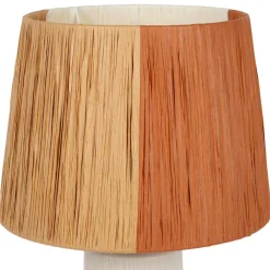 Lampe en céramique et raphia écru h48cm - Lignes